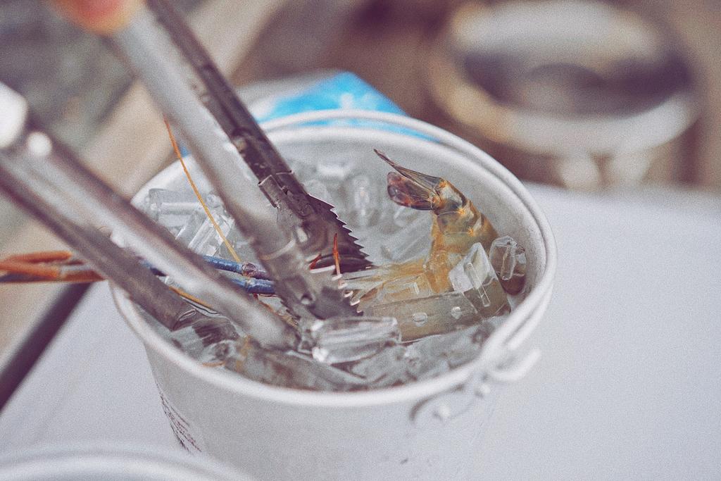 live prawns at Taikong Seafood, Bangkok