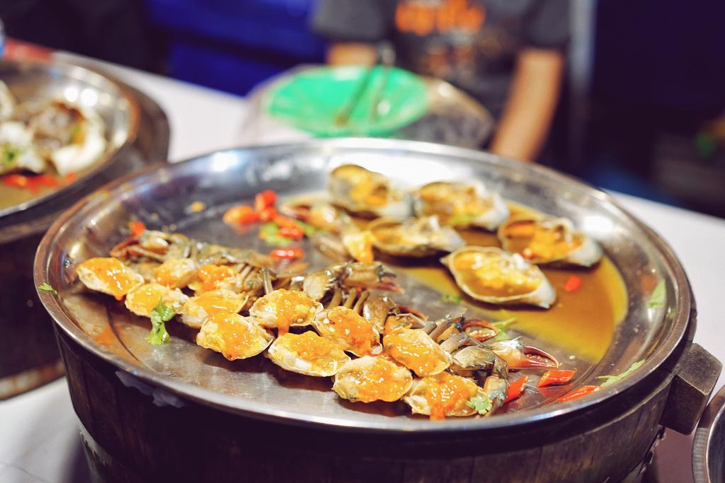 marinated crabs at Train Night Market Ratchada, Bangkok