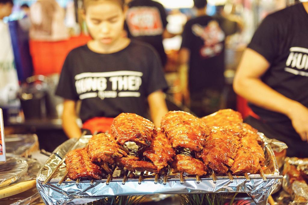 pork ribs at Train Night Market Ratchada, Bangkok