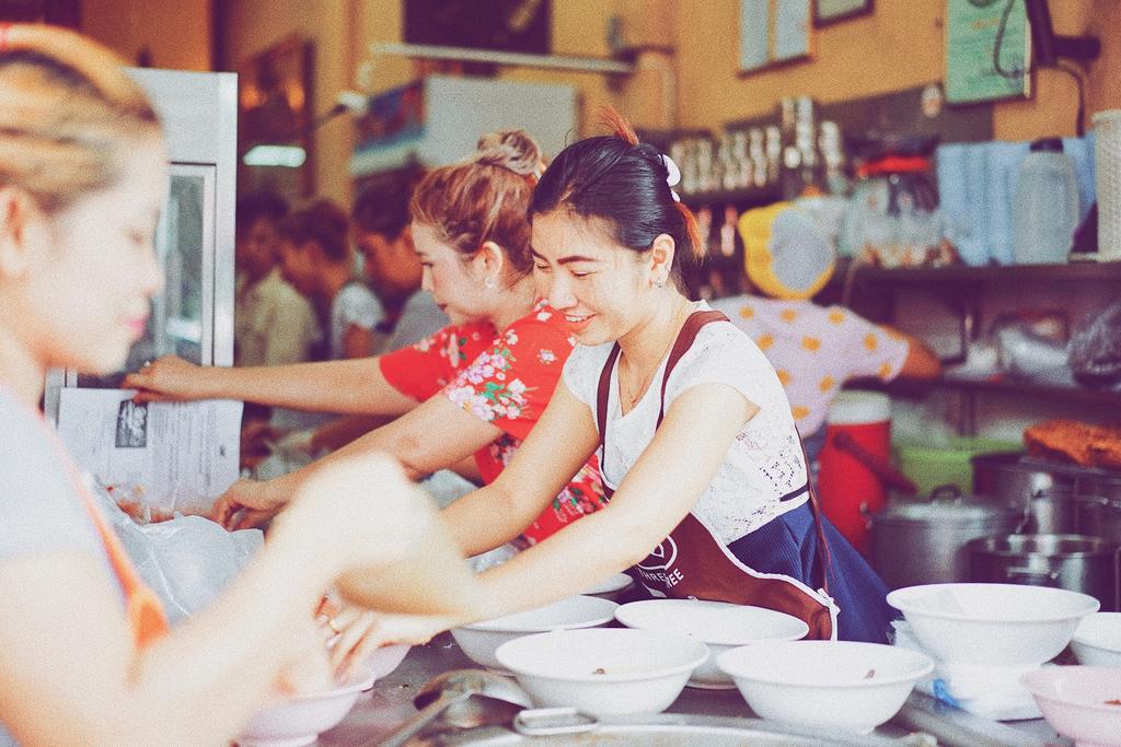 staff at Mr. Joe roast pork, Bangkok