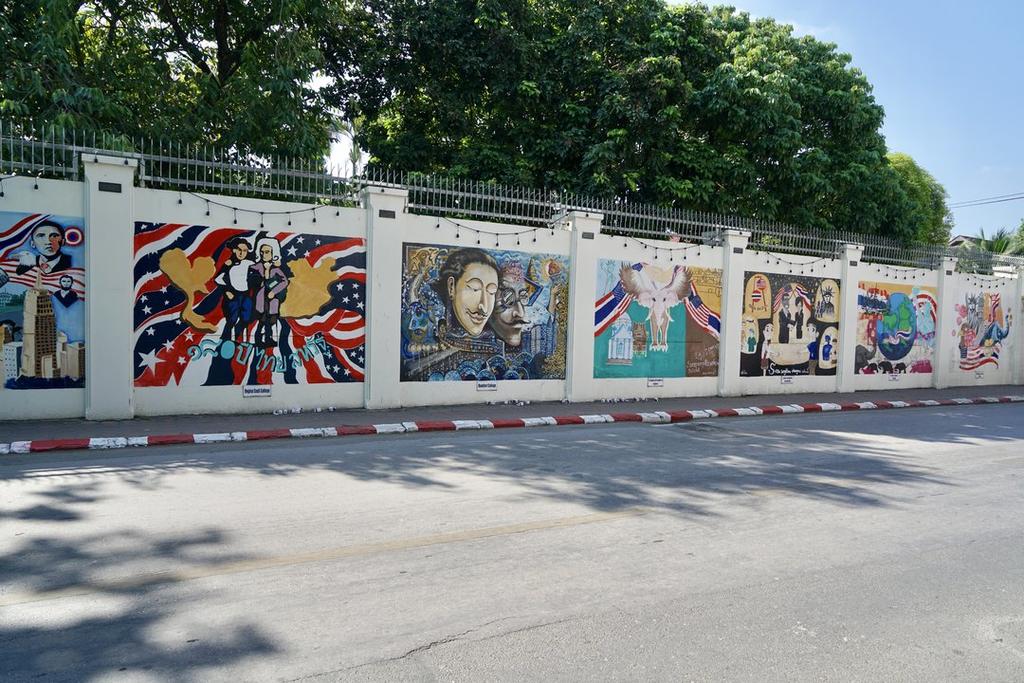 wall of American Consulate, Chiang Mai, Thailand