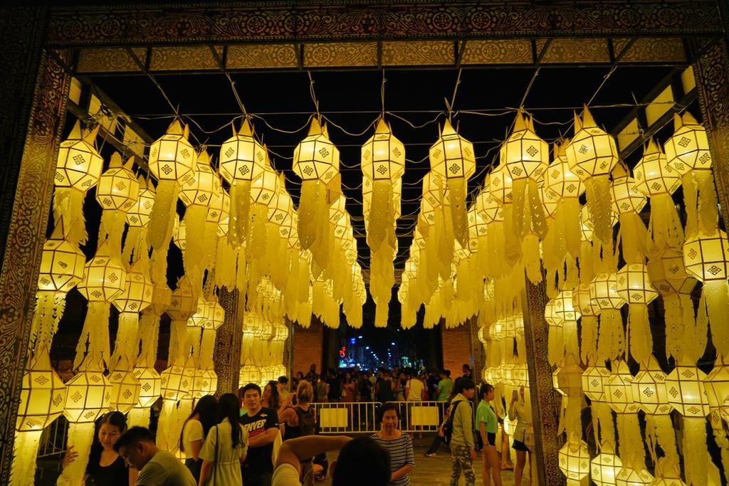candle-lighting ceremony at Tha Phae Gate, Chiang Mai, Thailand