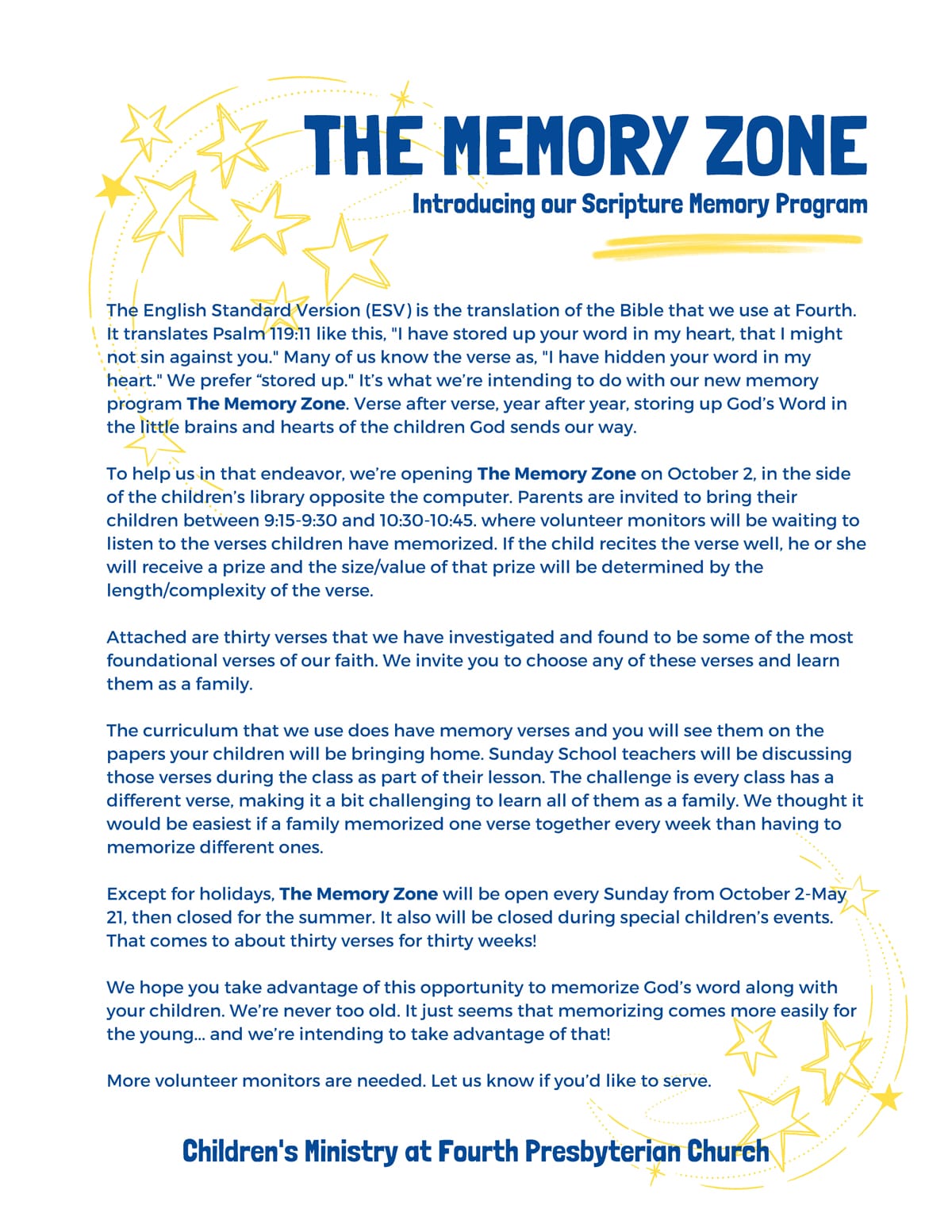 Children Fourth Presbyterian Church