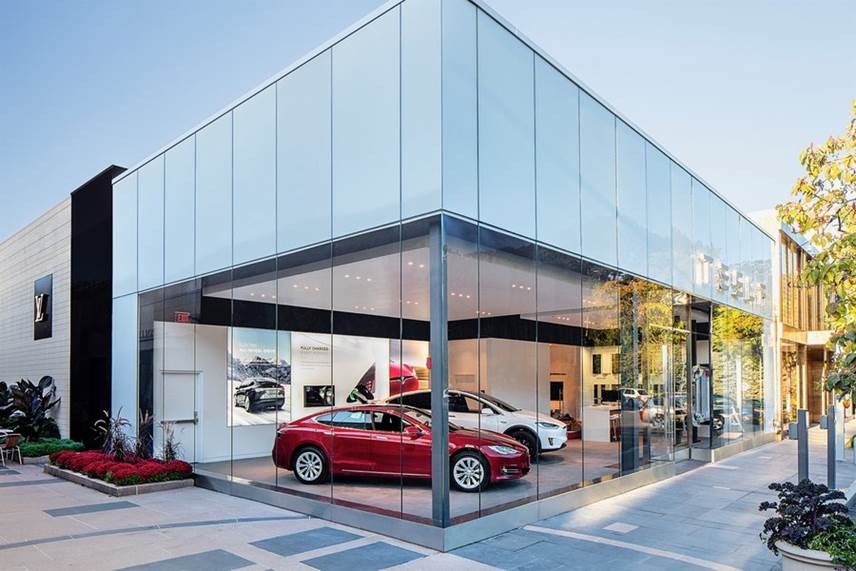 New Tesla Showroom at the Americana Manhasset Mall 4urspace