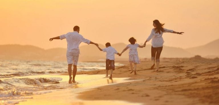 A family on vacation