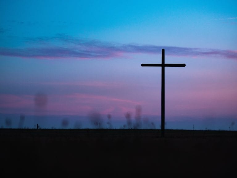 Cross against a beautiful evening sky