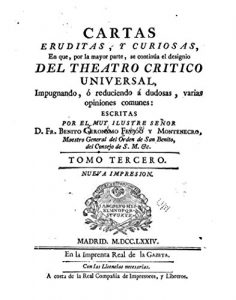 Descargar Teatro Critico Universal, Ó Discursos Varios en Todo Género de Materias – Tomo Tercero pdf, epub, ebook