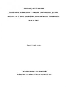 Descargar La Jornada para los lectores: Estudio sobre los lectores de La Jornada, y de la relación que ellos sostienen con el diario, producido a partir del libro La Jornada de los lectores, 1999 pdf, epub, ebook