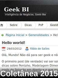 Download Geek BI – Coletânea 2015 (Coletânea Geek BI Livro 4) (Portuguese Edition) pdf, epub, ebook