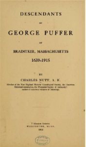 Download Descendants of George Puffer of Braintree, Massachusetts, 1639-1915 pdf, epub, ebook
