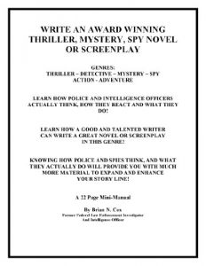 Download Write an Award Winning Thriller, Mystery, Spy Novel or Screenplay pdf, epub, ebook