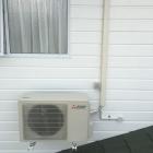 Unit installed on bracket up on second level.
 