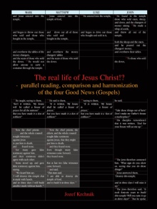 The real life of Jesus Christ!? - parallel reading, comparison and harmonization of the four Good News (Gospels)