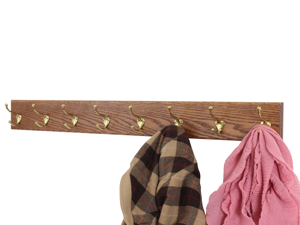 Solid Oak Coat Racks with Hat & Coat Style Hooks Made in the USA