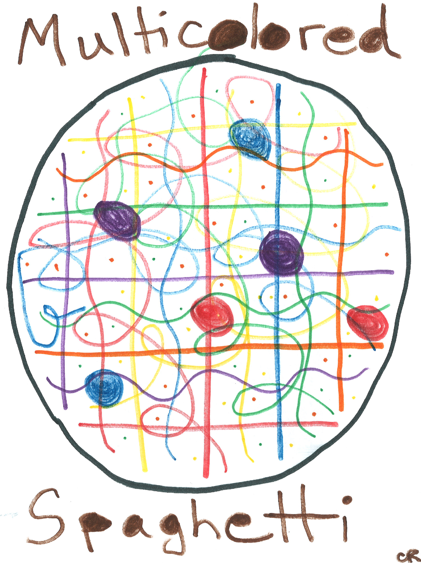 multicolored spaghetti