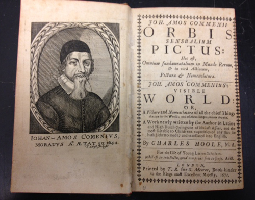 Early edition of <i>Orbis Pictus</i> in the Betsy Shirley collection, Beinecke Library