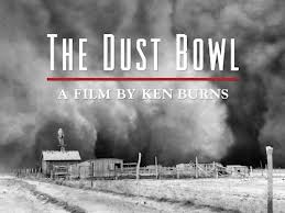 Black and white photo of dust storm