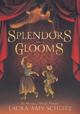 Audiobook cover- kids on puppet strings with red background