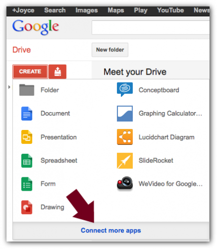 Google Drive’s new very appy Create menu