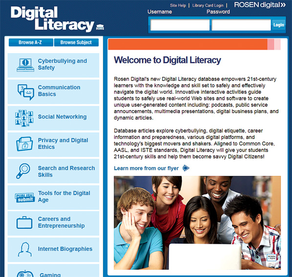 SLJ Reviews Rosen's database 'Digital Literacy'
