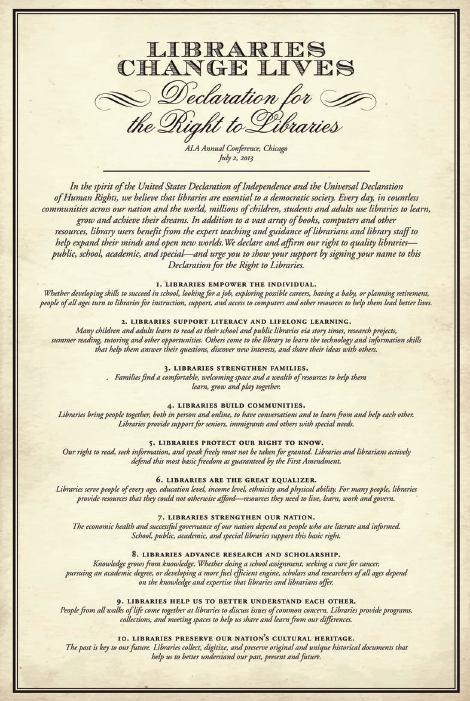 ALA Hosts First 'Declaration for the Right to Libraries' Signing
