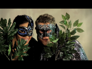 Oberon and Puck watch as Tatiana, under a spell, falls for Nick Bottom, the donkey in "Starting Shakespeare' (xx)