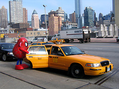 Curbside at the annual international toy fair at the Javits Convention Center. 
