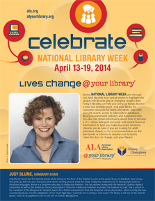 Judy Blume Named Honorary Chairman of National Library Week 2014