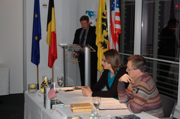 Mr. Kris Dierckx, representative of the government of Flanders, Belgium to the US introduced the author and artist.