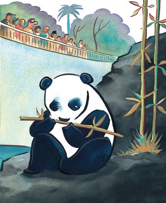 Illustration from What’s New? The Zoo! ©2014 by Peter Malone. Used with permission from Scholastic/Arthur A. Levine Books