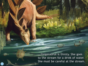 Interior screen from 'A Busy Day for Stegosaurus' (OM) Carr