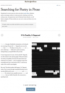 Close Poetry Month with the NYT Poetry in Prose