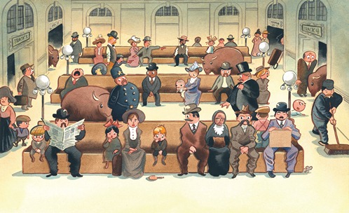 Illustration(s) from What’s New? The Zoo! copyright 2014 by Peter Malone. Used with permission from Scholastic/Arthur A. Levine Books