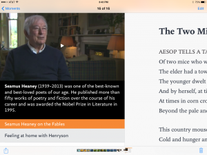 Partial screen shot from "Seamus Heaney: Five Fables" (Touch Press)