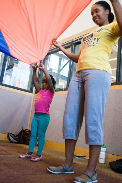 Black storytime parachute