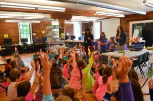 Testing out how big we could make our human circuit using a MaKey MaKey