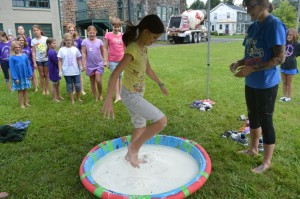 Running on Non-Newtonian fluid, trying not to sink!