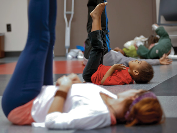 Yoga at the Southern Oaks Library, a branch of Oklahoma City’s Metropolitan Library System. Photograph by Chris Landsberger