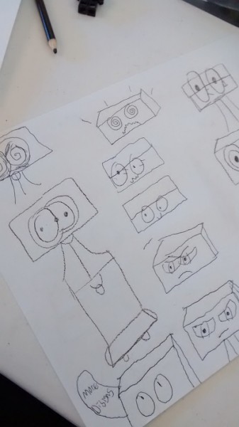 Deacon Kaufman's sketches of BiblioBot.