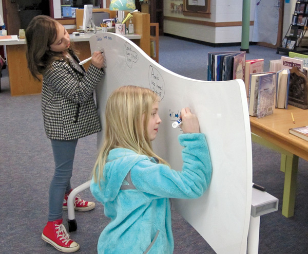 “If you want to say my whole library is a maker space, well, sometimes it looks like one,” says Melissa Techman. Photo courtesy of Broadus Wood Elementary School Library.