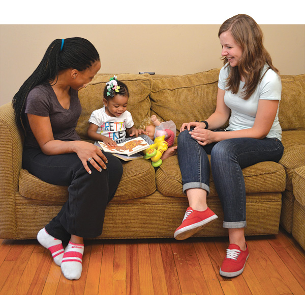 Home visits are an important part of Thirty Million Words’ outreach. Photos courtesy of Thirty Million Words