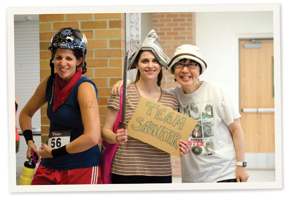 Authors Erin Soderberg, Jess Keating, and Debbie Ohi dress up as book characters. All photos by Justin Keating (a.k.a. The Nerdy Photographer); Nerdcamp logo by Laurie Keller.