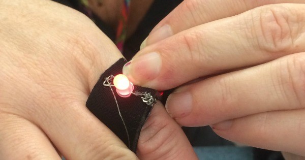 A switch-activated circuit from "High-tech Fashion."