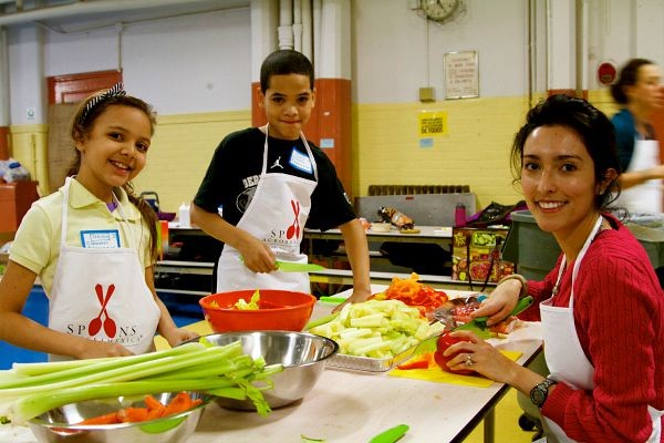 Preparing for a dinner party. Photo credit: Spoons Across America