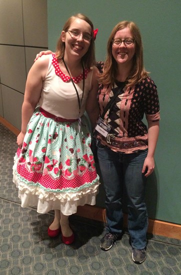 01: Excited NerdCon attendees Emily Roycraft and Lauren Pack show off their style.