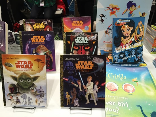 Star Wars and Super Hero Girls at the Random House booth. Many publishers have begun creating girl-focused properties and franchises.