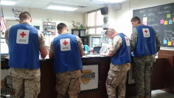 American Red Cross base in South Korea: U.S. Marines signing up to read