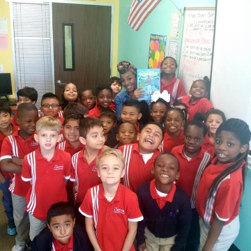 Allorie Kemp from "Sister 2 Sistah" reading at Harmony Science Academy, Houston, TX