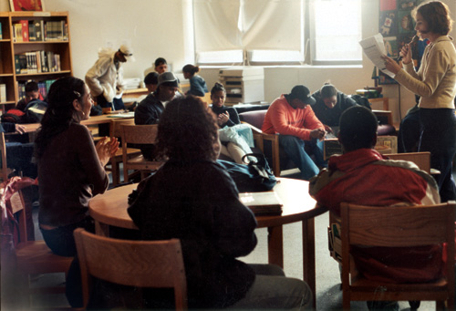 Sara Lissa Paulson (right) reads aloud from Dr. Jekyll and Mr. Hyde. Photo courtesy of Sara Lissa Paulson