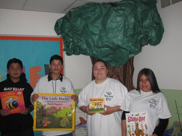 Gateway students at the literacy center they spearheaded. 